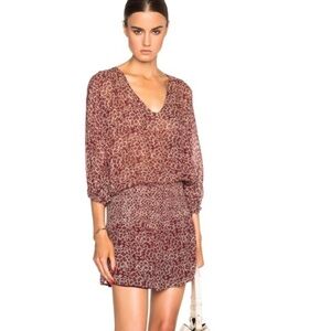 Ulla Johnson Samira Dress Silk Floral Smocked Mini Dress